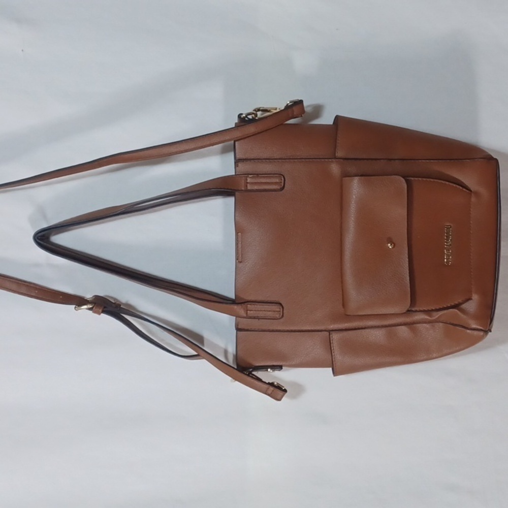 STEVE MADDEN Brown Faux Leather Tote Bag